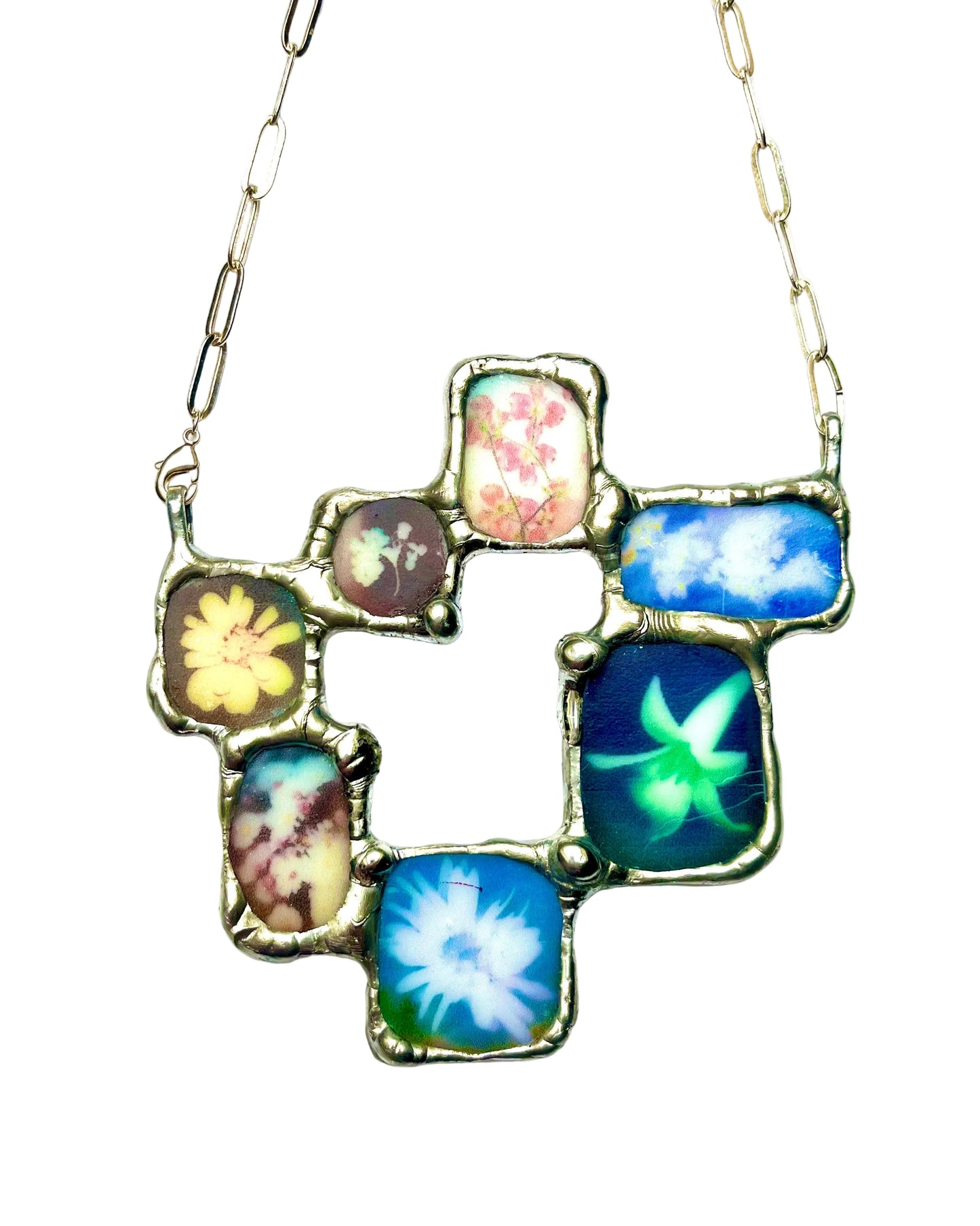 botanical stained glass wall hanging flower stained glass window decoration psychedelic stained glass neon color stained glass