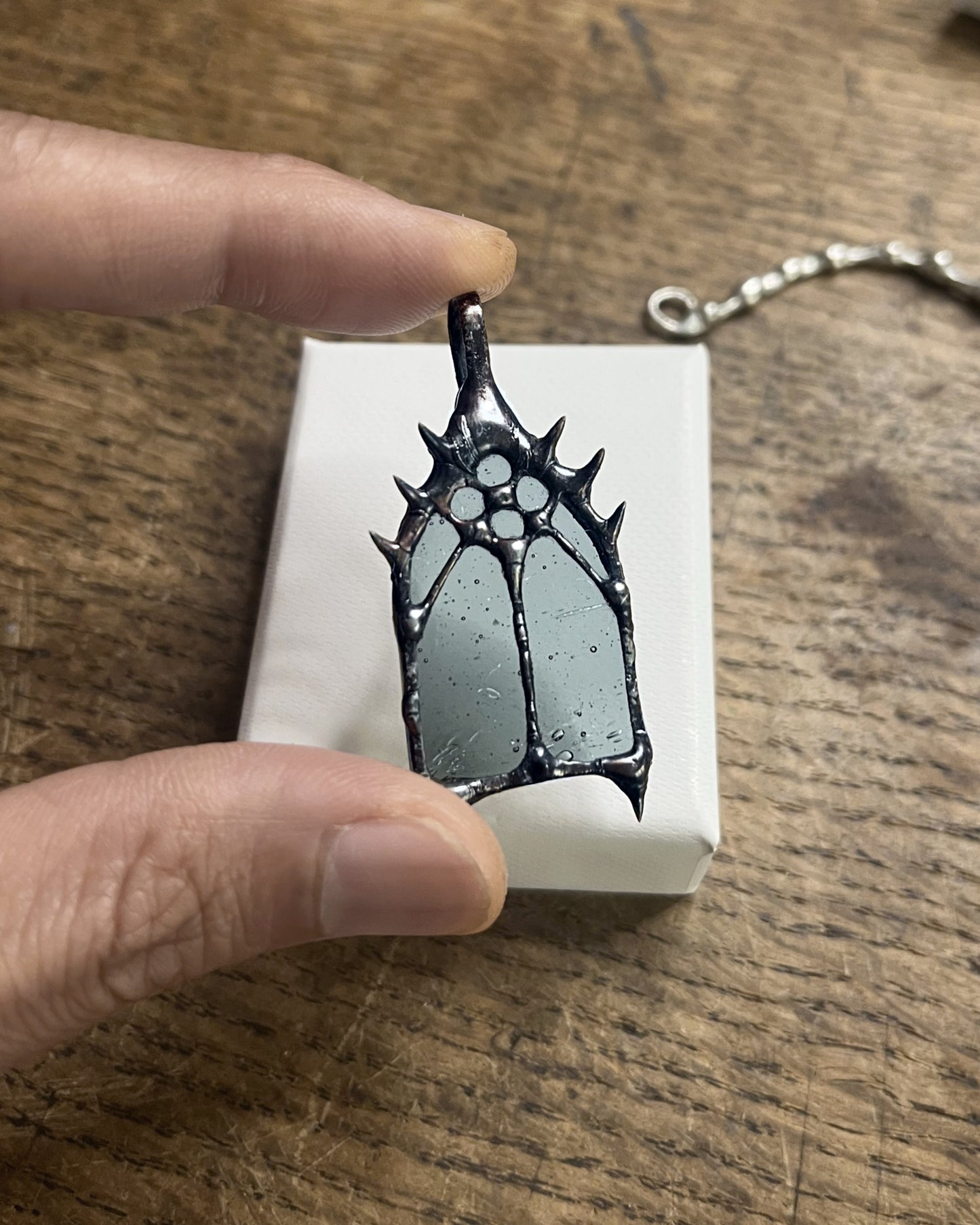 medieval cathedral window pendant church window gothic cathedral jewelry romantic goth Christian grunge rose window stained glass necklace