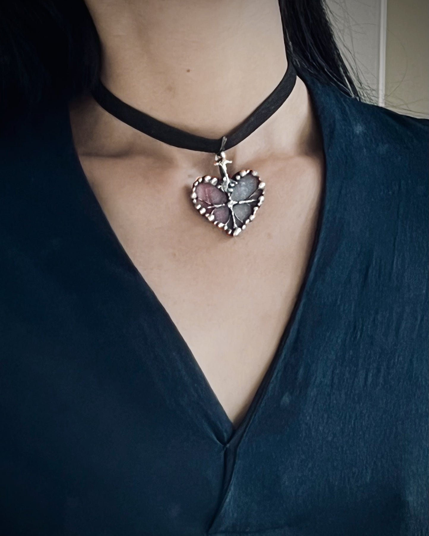 sacred heart celtic necklace medieval quatrefoil pendant gothic mythical necklace