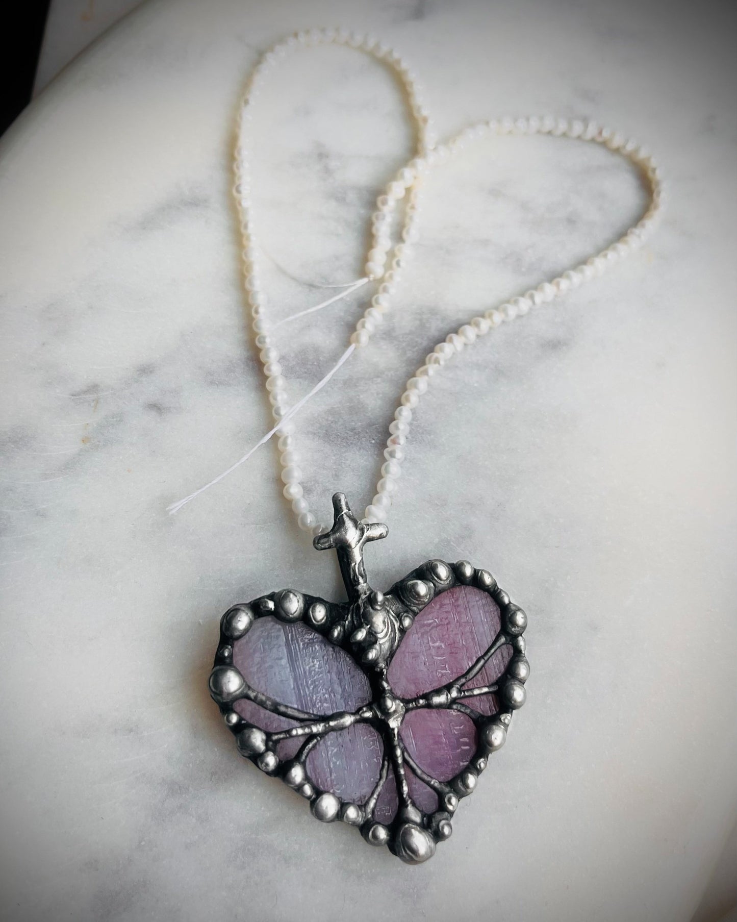 sacred heart celtic necklace medieval quatrefoil pendant gothic mythical necklace