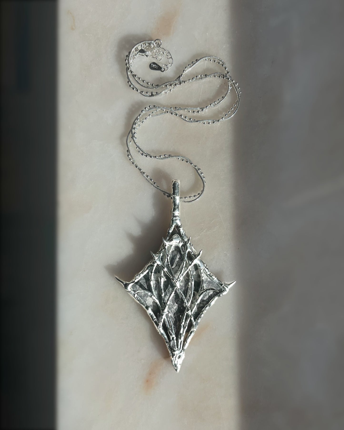Medieval Diamond Necklace Sacred Star Necklace Fairy Pendant Elven Alt Jewelry Gothic Necklace Macabre Jewelry Coffin Nail Necklace Pilgrim