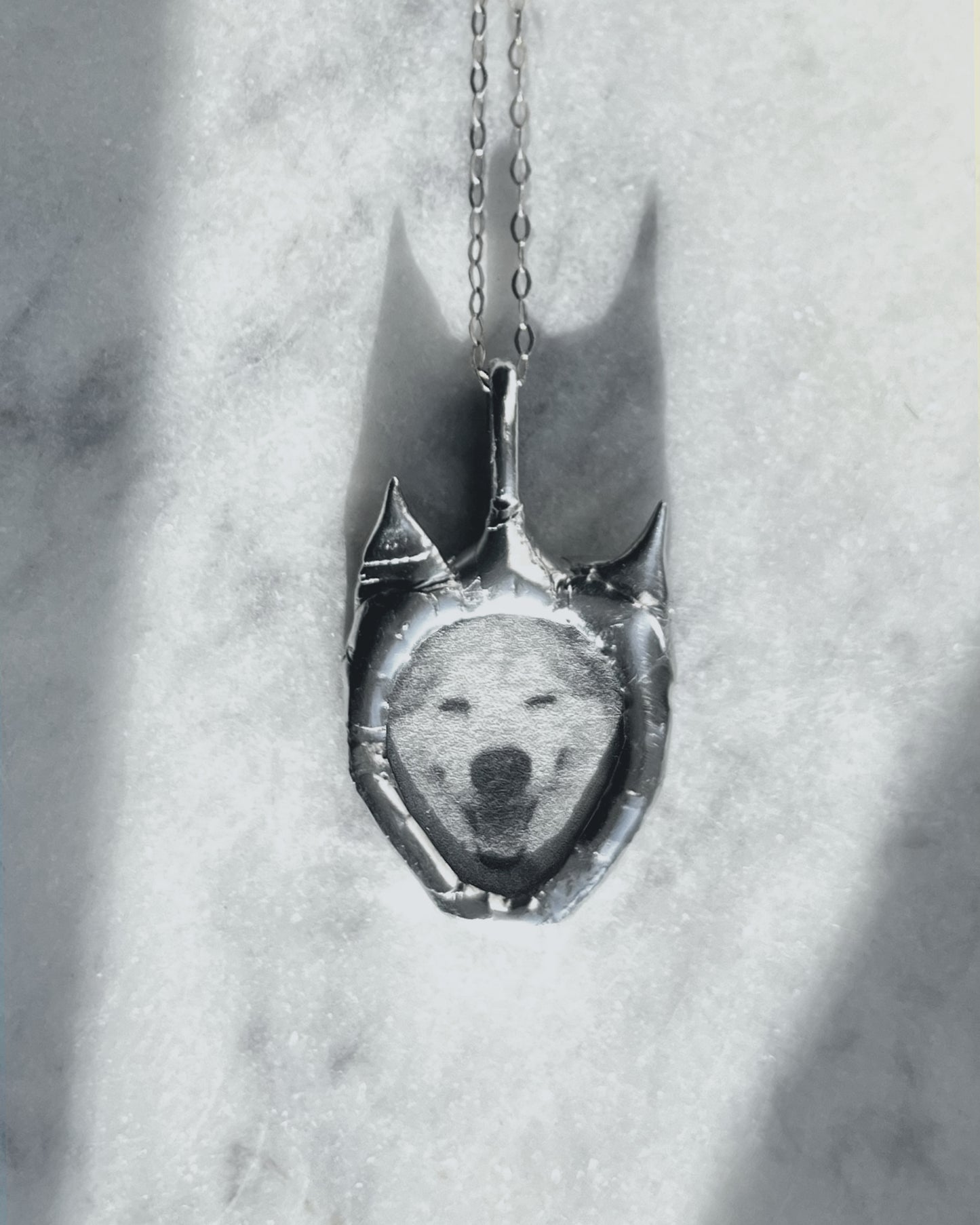 custom pet pendant personalized dog necklace dog loss pendant pet loss jewelry spiky pendant romantic goth whimsigoth alt core grunge witchy cute goth dog lover gift