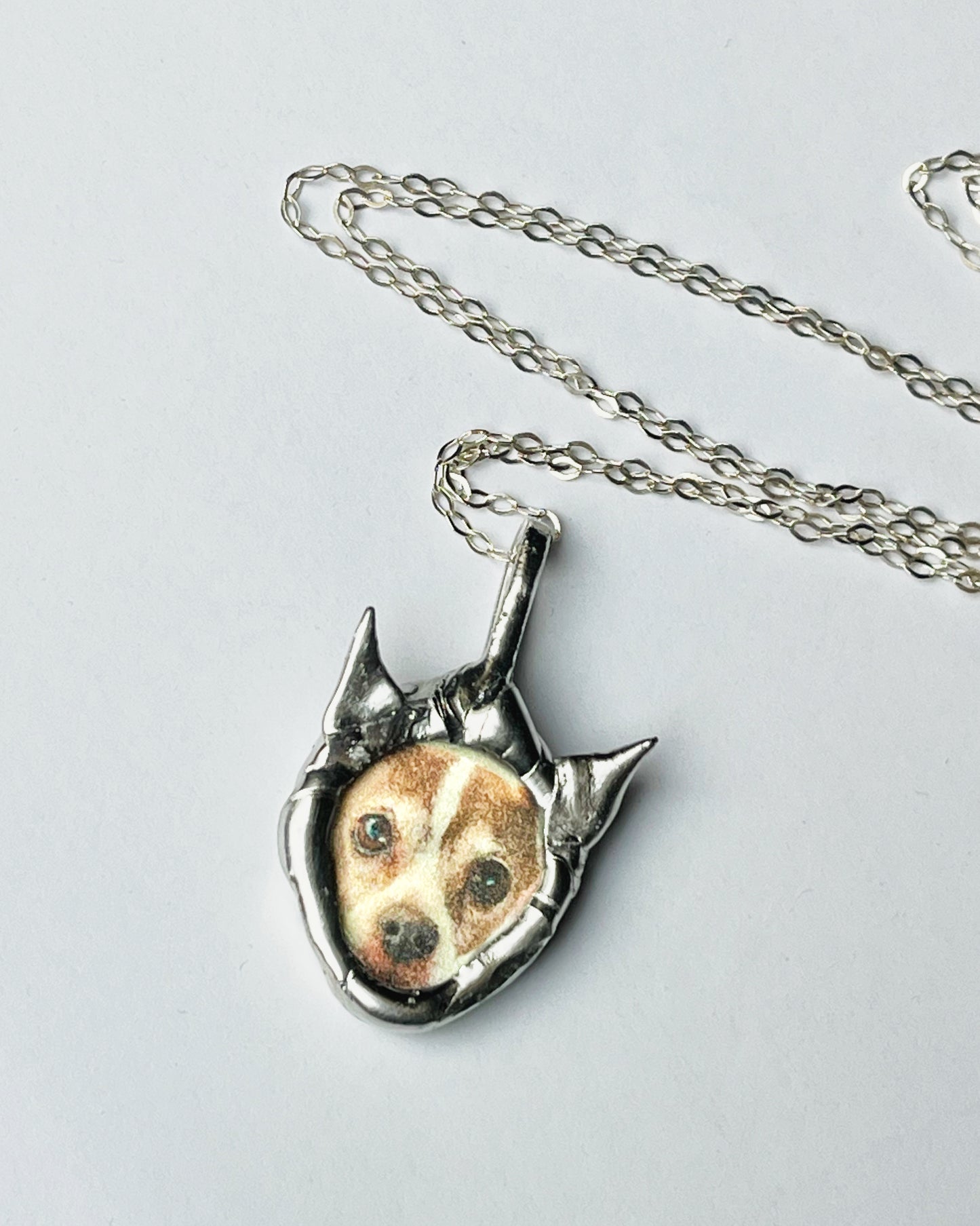 custom pet pendant personalized dog necklace dog loss pendant pet loss jewelry spiky pendant romantic goth whimsigoth alt core grunge witchy cute goth dog lover gift