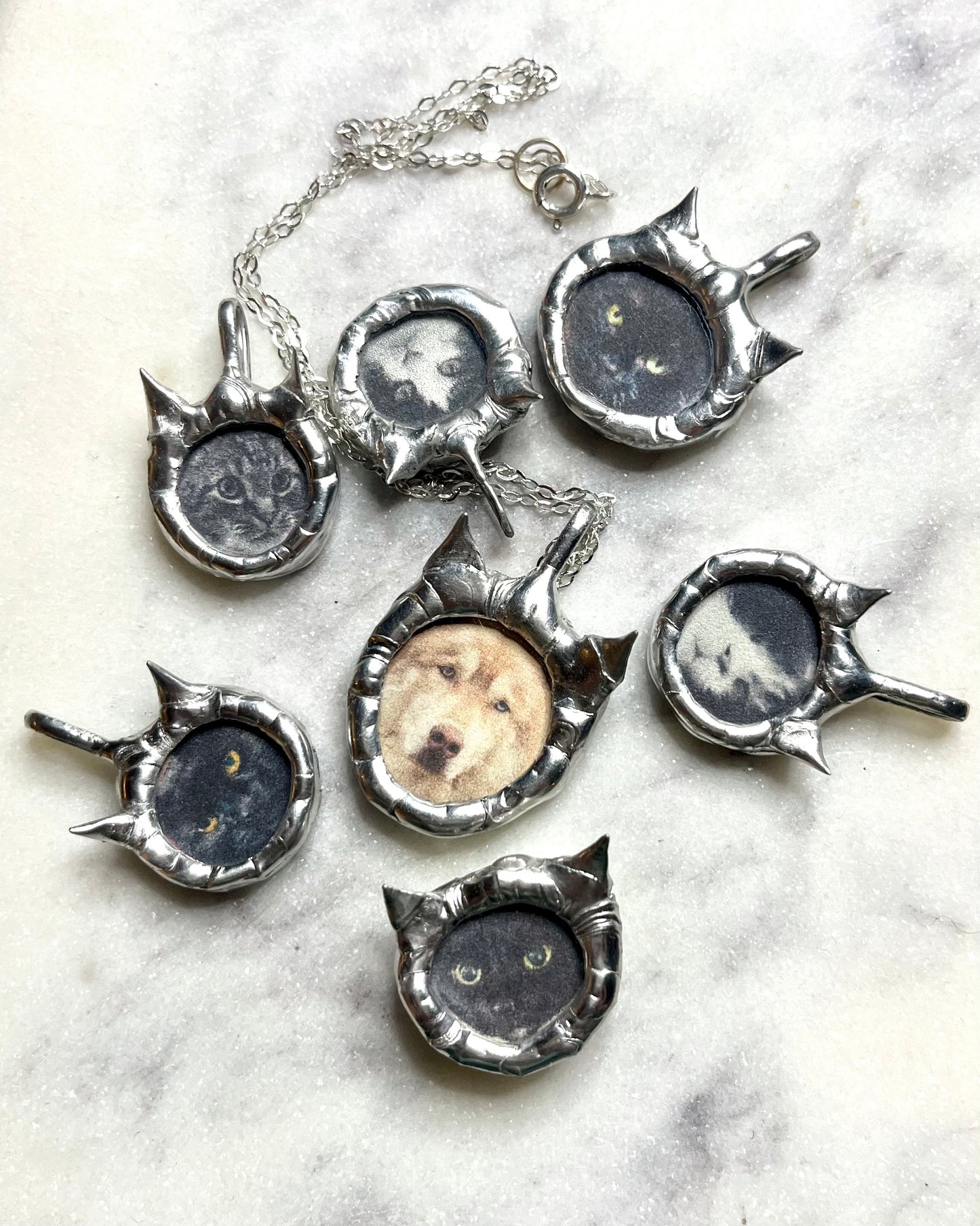 custom pet pendant personalized cat necklace cat loss pendant pet loss jewelry spiky pendant romantic goth whimsigoth alt core grunge witchy cute goth cat lover gift