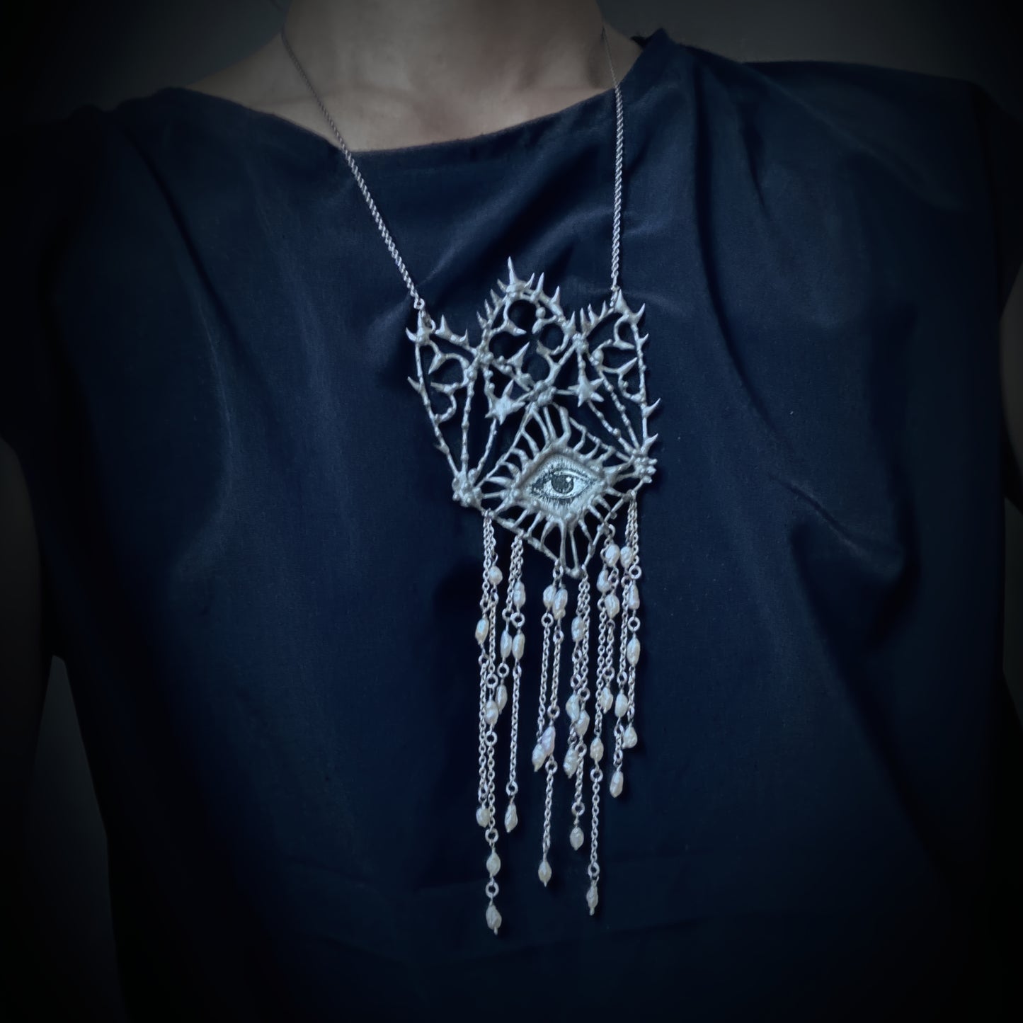 spiky necklace rose romantic gothic jewelry decorative decadent jewelry soft goth elfin jewelry pilgrim witchy jewelry whimsigoth medieval