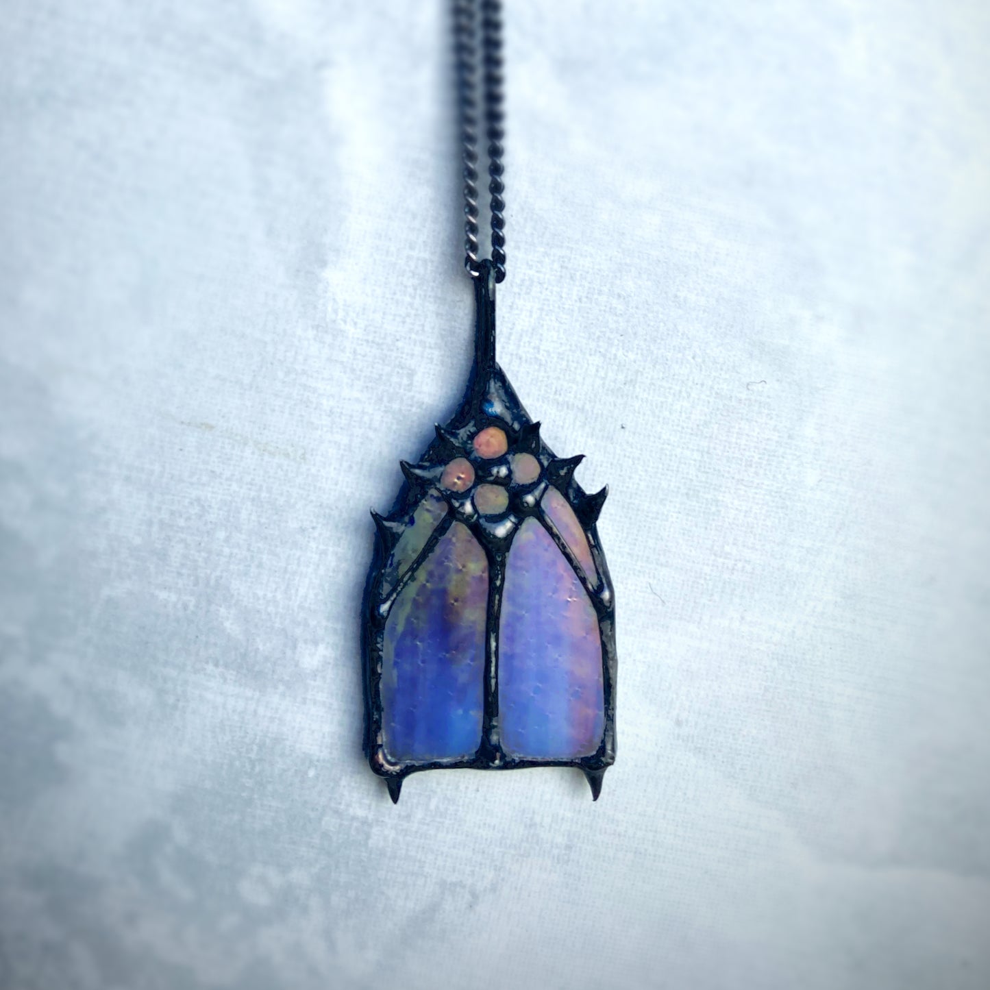 christmas necklace medieval cathedral window pendant church window gothic cathedral jewelry Christian grunge window stained glass necklace macabre necklace coffin nail