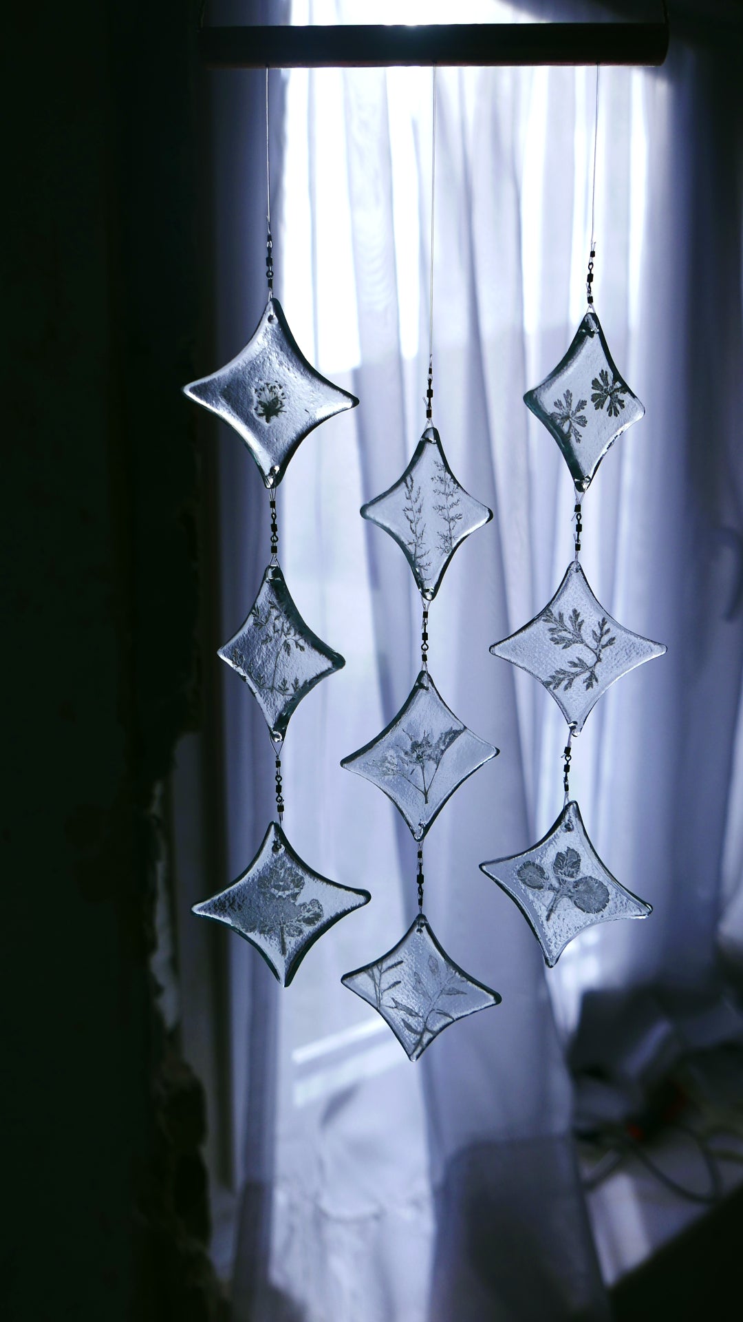 glass suncatcher glass hanging mobile glass wall hanging decor glass star mobile decor