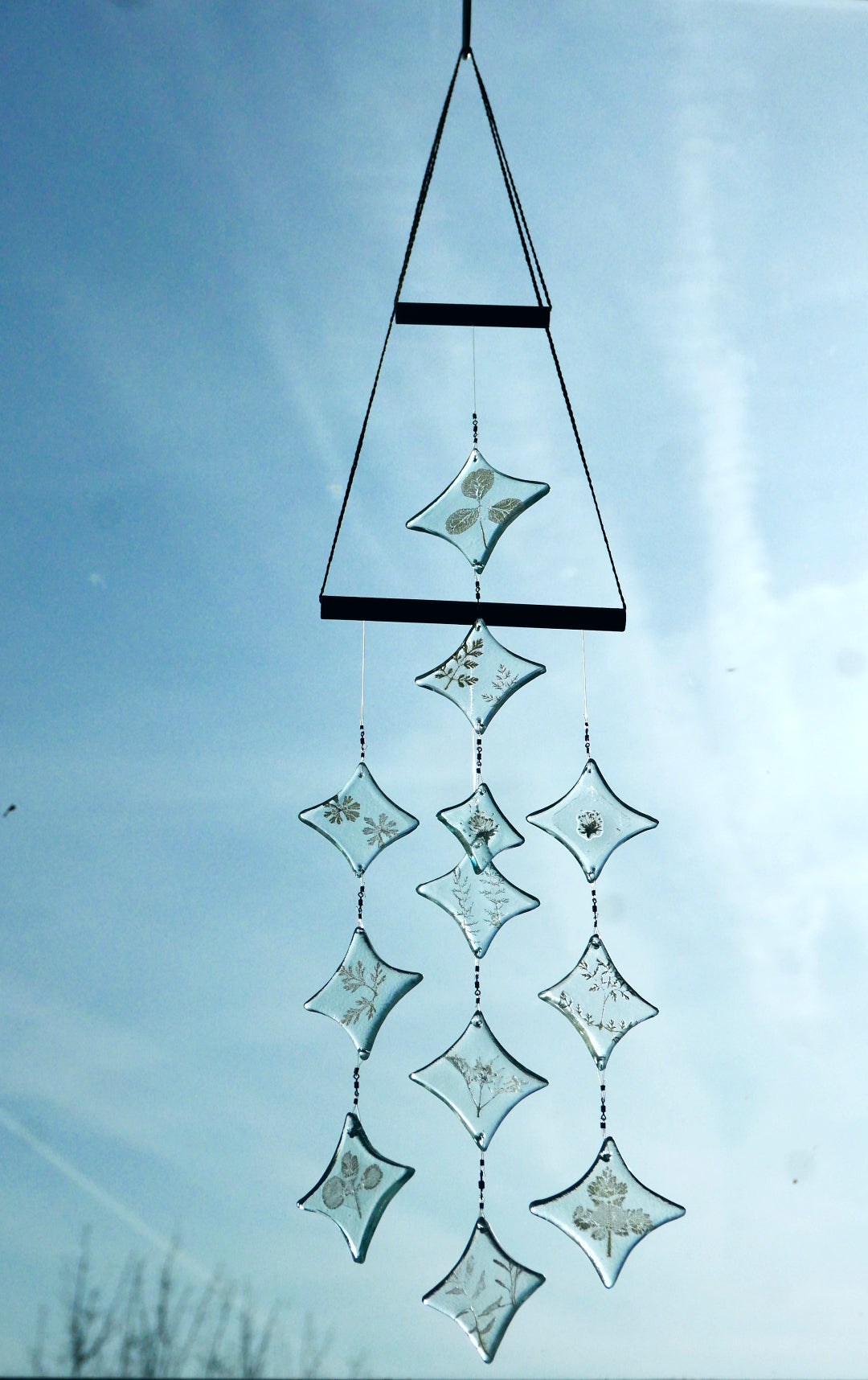 glass suncatcher glass hanging mobile glass wall hanging decor glass star mobile decor