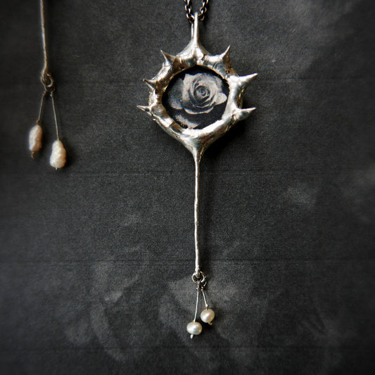 spiky pendant romantic gothic dark academia alt grunge jewelry witchcore cottagegore aesthetic spiky charm thorn pendant whimsigoth jewellery