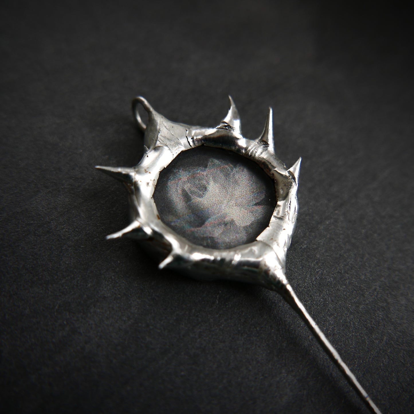 spiky pendant romantic gothic rose pendant gothic pendant spiky charm gothic black rose pendant spiky jewelry spiky necklace gothic gift whimsicore whimsigoth