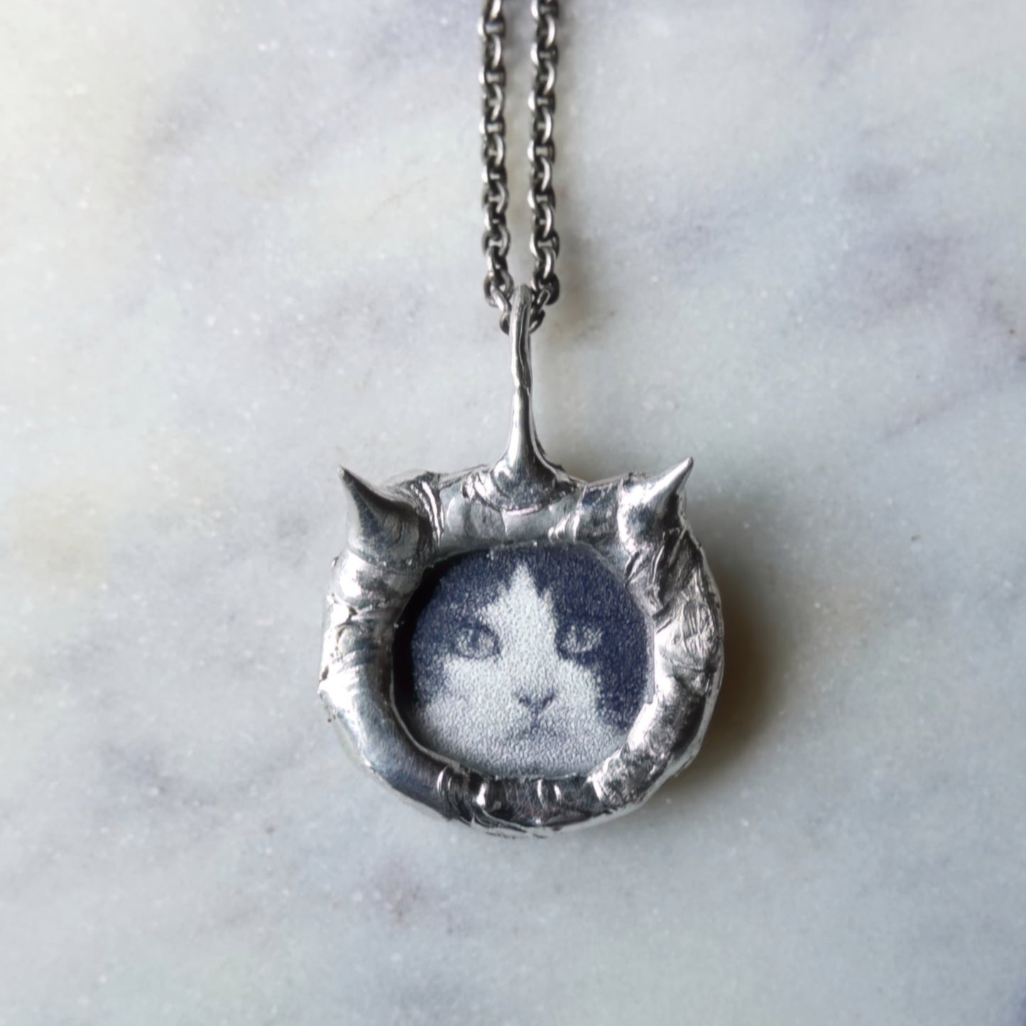 custom pet pendant personalized cat necklace cat loss pendant pet loss jewelry spiky pendant romantic goth whimsigoth alt core grunge witchy cute goth cat lover gift