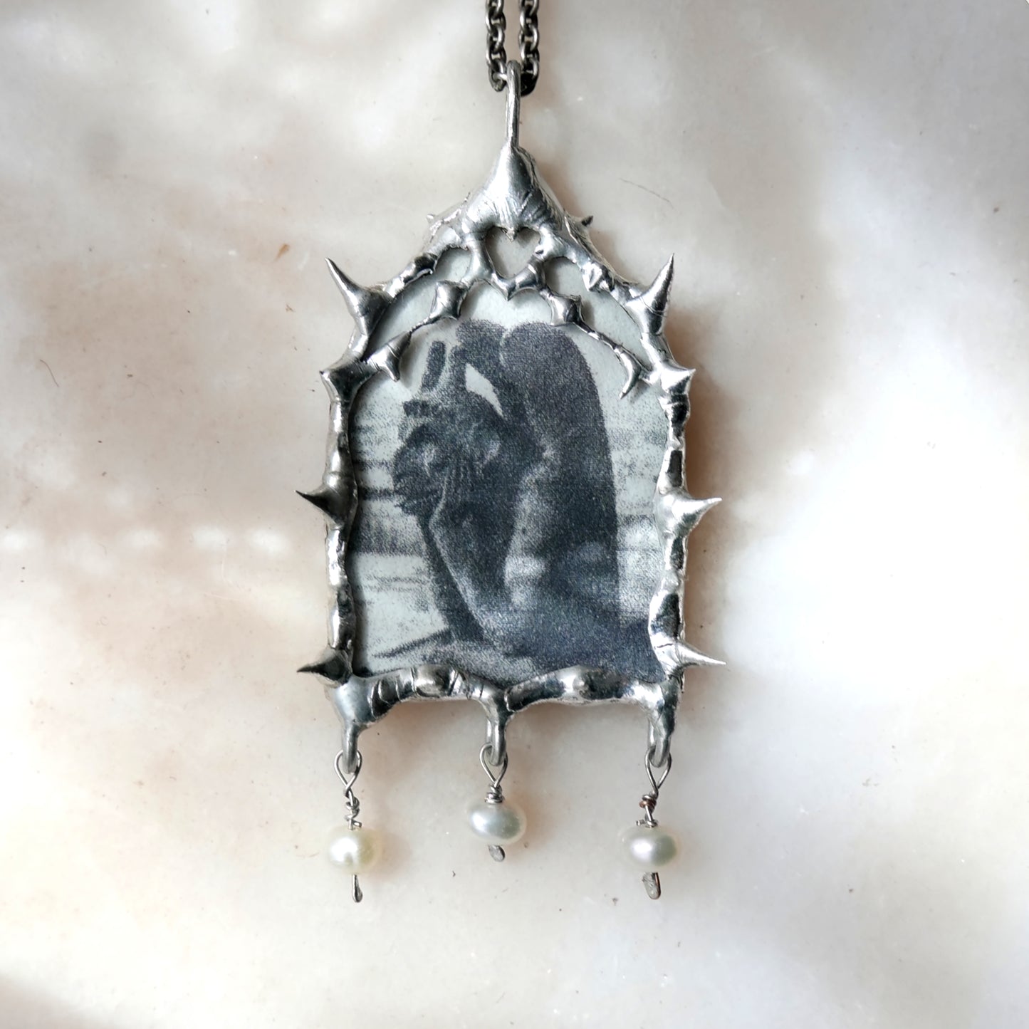 gargoyle pendant church window cathedral window romantic gothic halloween jewelry grunge alt core dark academia whimsigoth haute goth punk