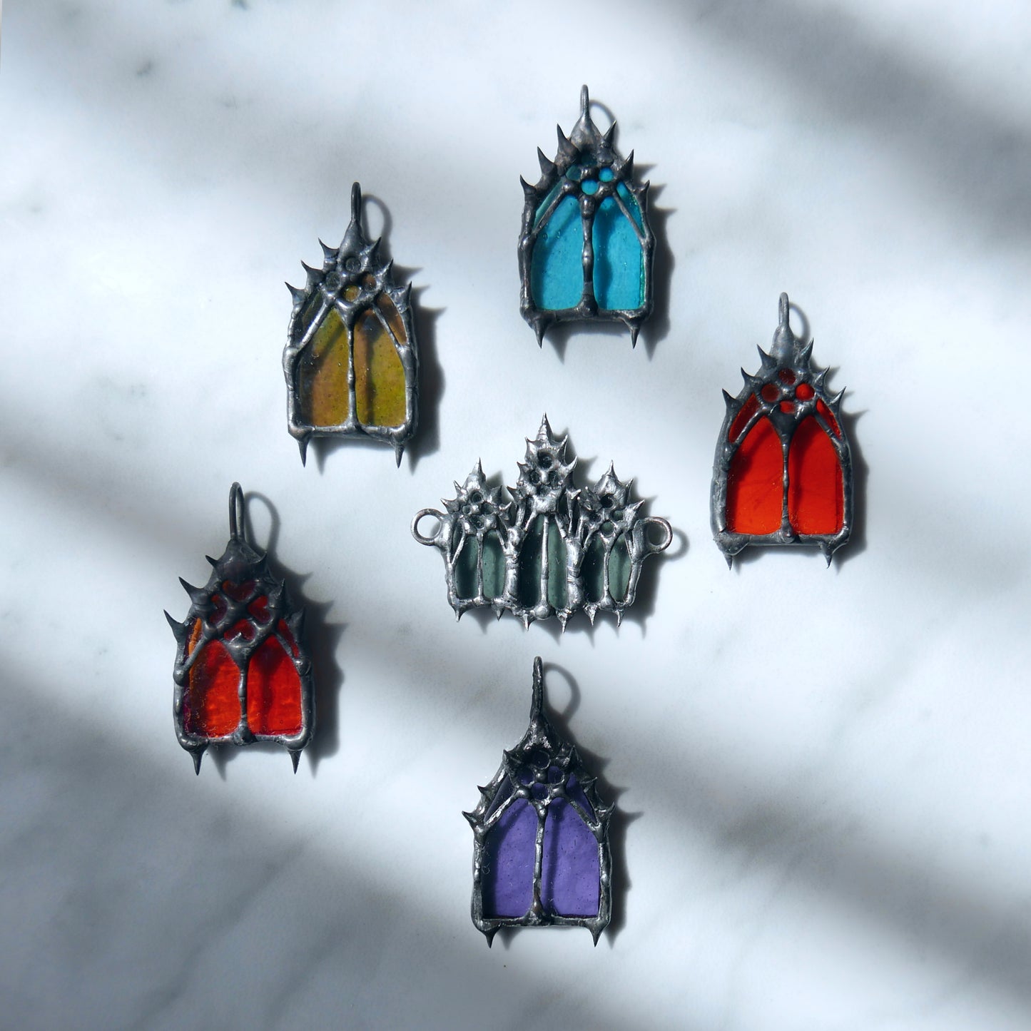 medieval cathedral window necklace church window gothic cathedral jewelry halloween jewelry Christian whimsigoth punk jewelry stained glass necklace macabre jewellery