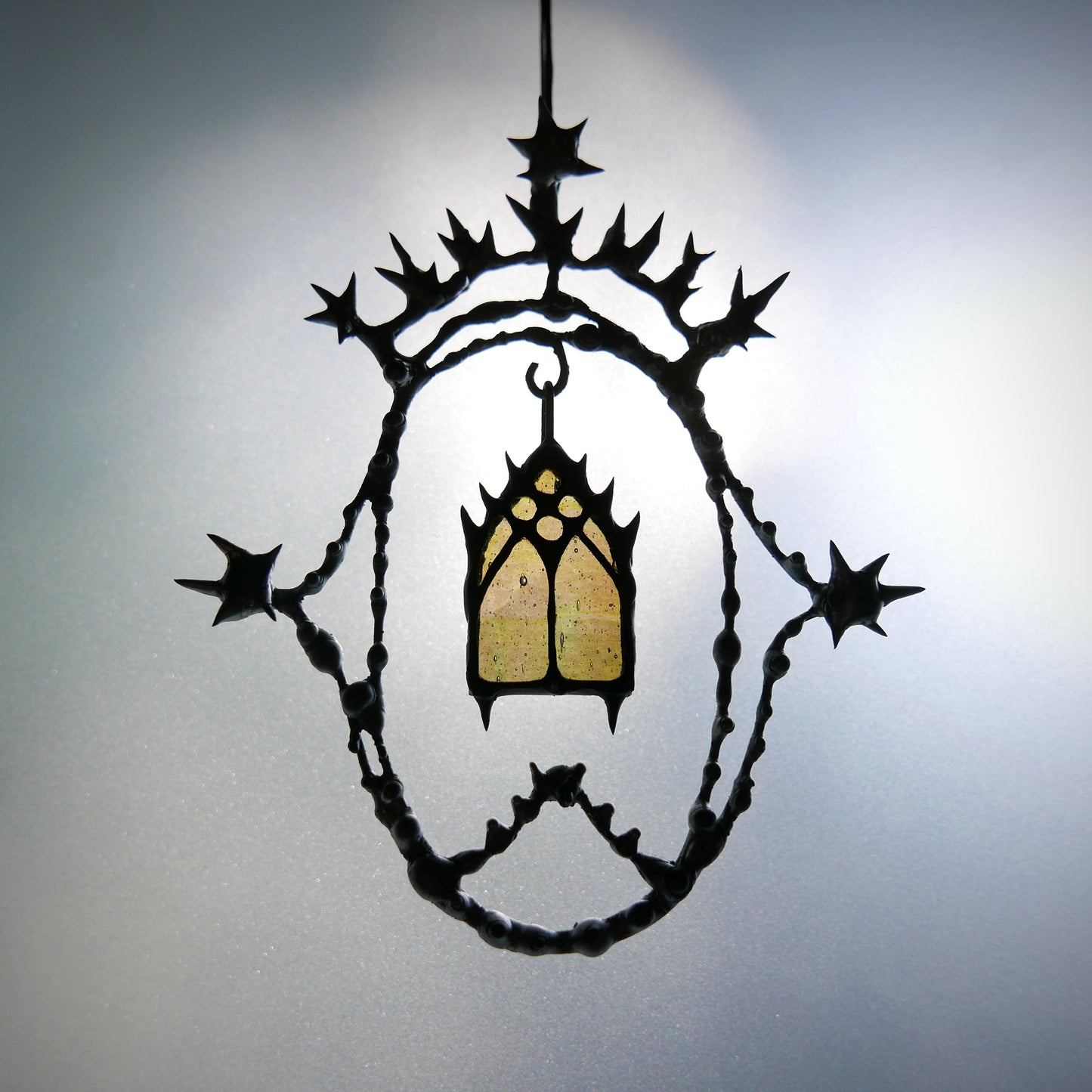 medieval cathedral suncatcher stained glass gothic cathedral wall hanging whimsigoth window decoration victorian stained glass alchemy punk