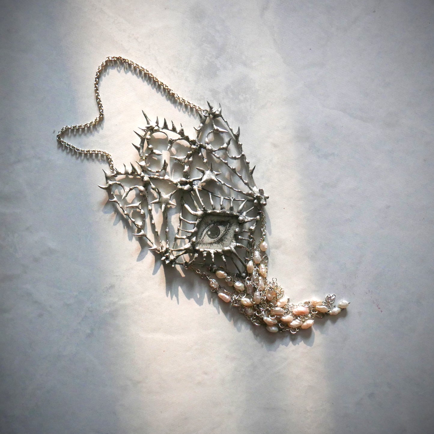 spiky pendant occult eye romantic gothic necklace decorative decadent jewelry soft goth grunge alt core witchy jewelry whimsigoth medieval