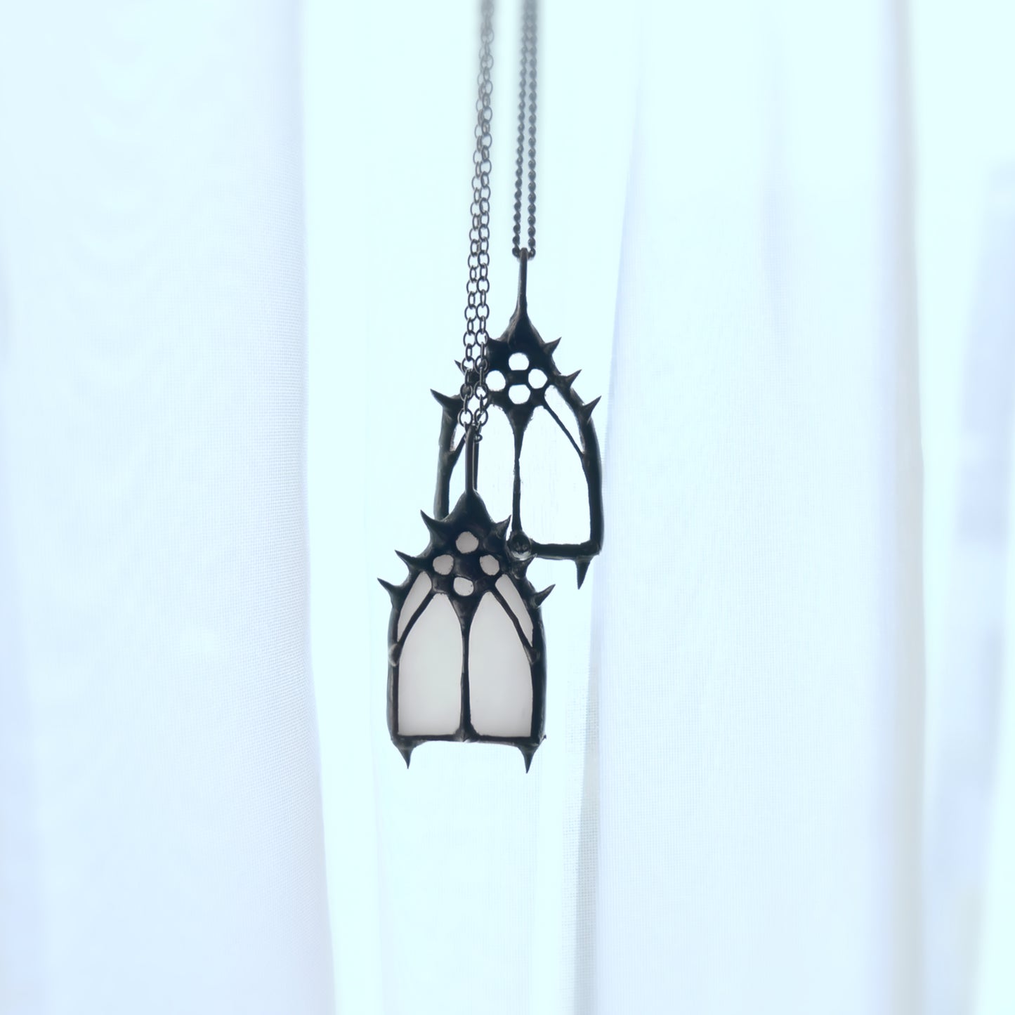 christmas necklace medieval cathedral window pendant church window gothic cathedral jewelry Christian grunge window stained glass necklace