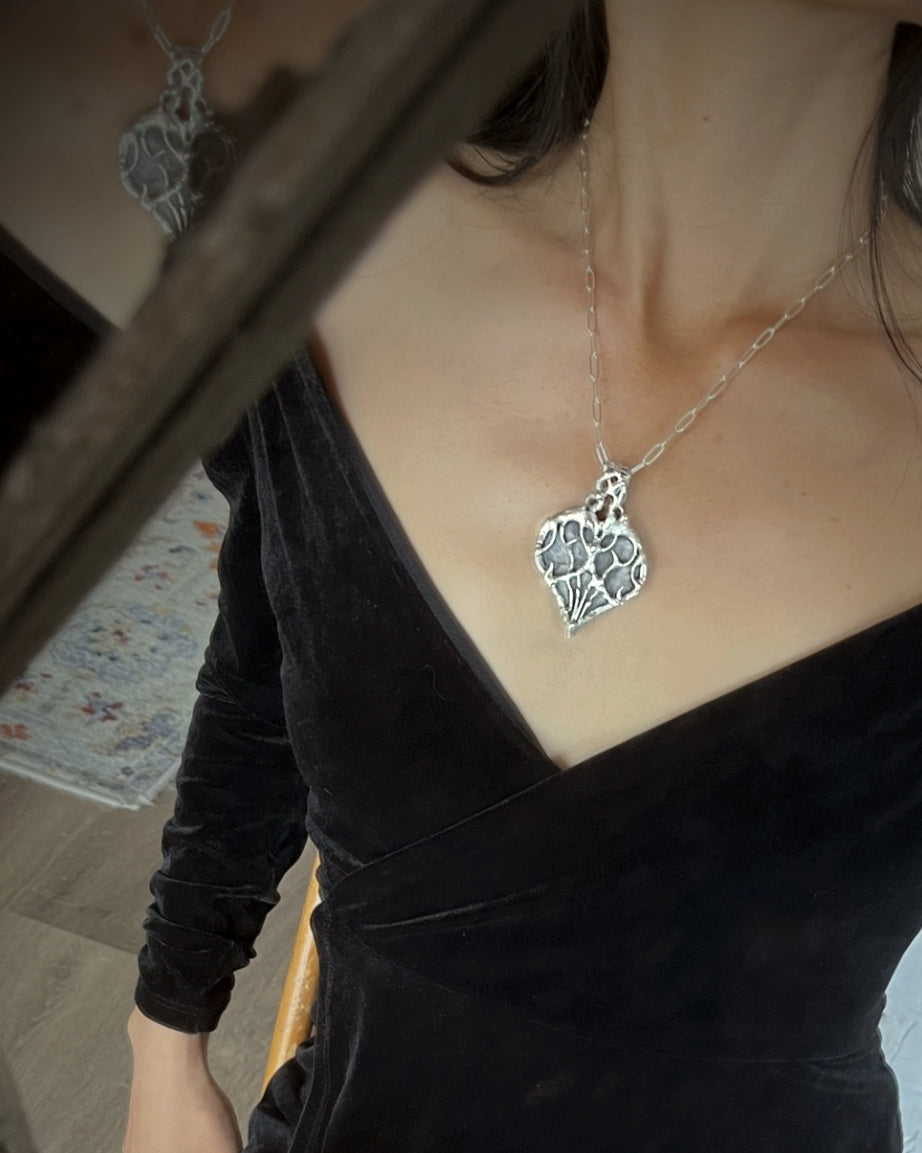 Medieval Heart Necklace: Gothic Stained Glass Spiky Jewelry Renaissance Pendant Sacred Heart